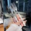 Вилка Ru Han с ручкой из жемчужной керамики, из нержавеющей стали