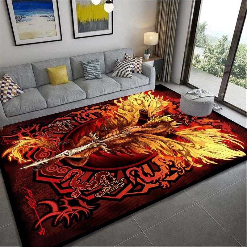 Большой размер ДРАКОН 3D печатный ковер Коврики для домашнего декора Мягкий фланелевый коврик для спальни Детские игровые ковры для ползания для гостиной