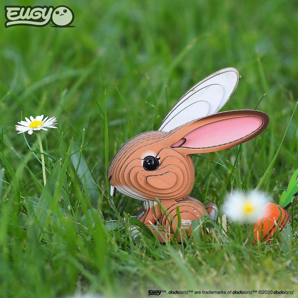 EUGY Rabbit Paper 3D Puzzle - A fun educational toy for elementary school boys and girls, as well as adults, making it a great gift.