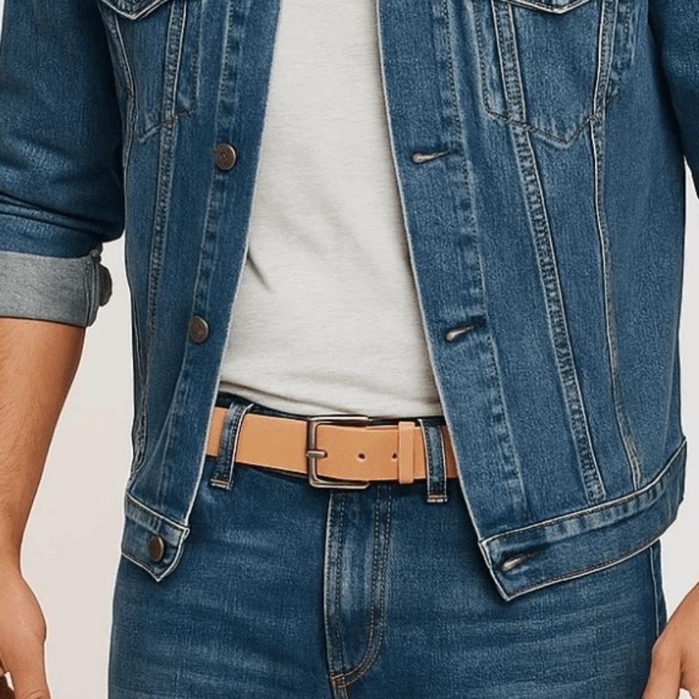 Long Genuine Leather Belt Zinc Zinc Alloy Jeans Waistband Adjustable Men Wide Belt Ornament