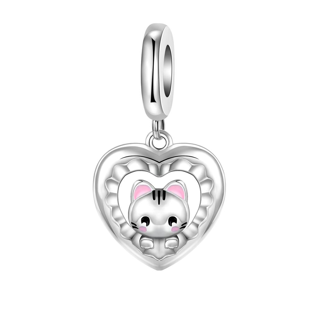 925 Silver Animal Charms Beads for DIY Bracelet Lovely Dog Cat Pendants Jewelry for Women