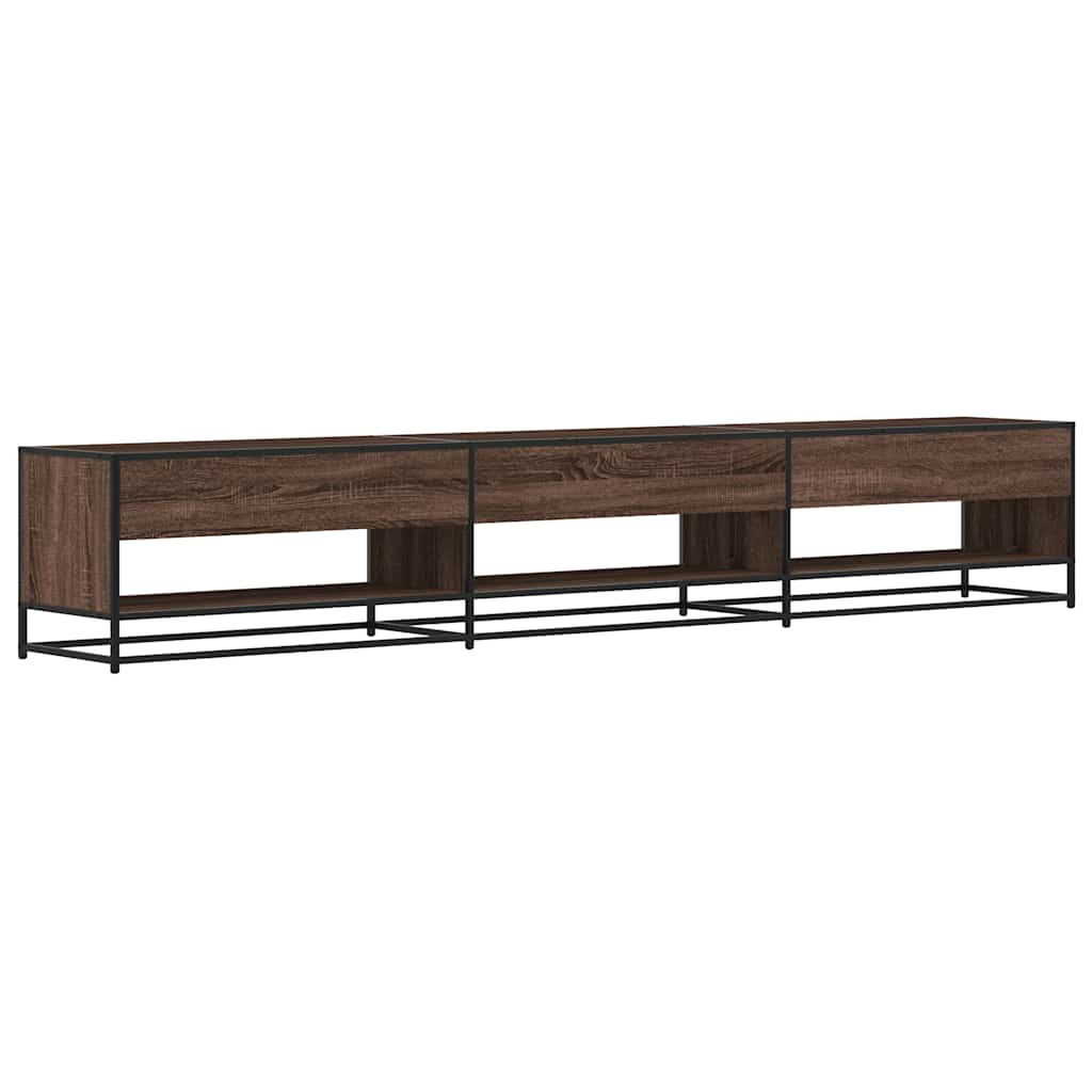 TV Stand in Brown Oak Look 270 x 40 x 46 cm Engineered Wood