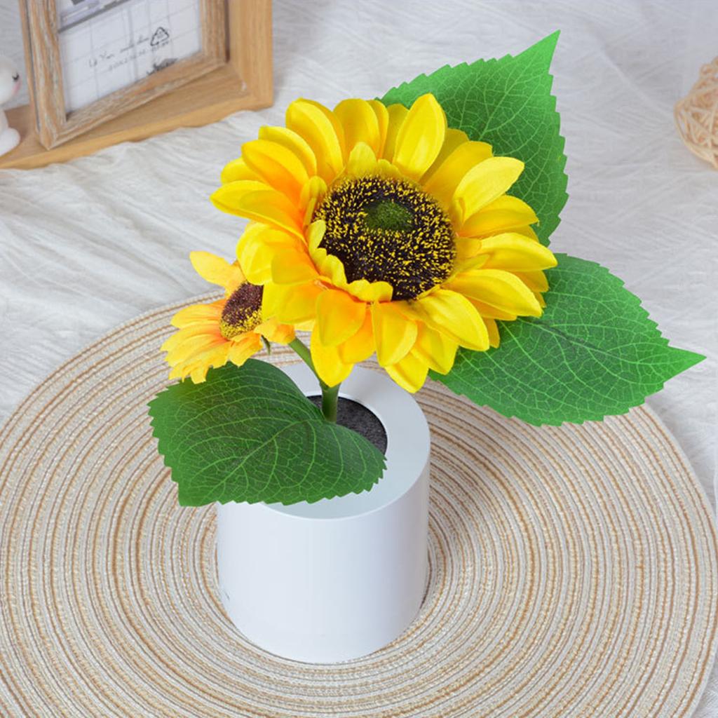 Лампа подсолнечника, USB аккумуляторная светодиодная ночная лампа подсолнечника, светодиодная ночная лампа с искусственным подсолнухом, атмосферные лампы, лампа подсолнечника, лампа в горшке с цветами