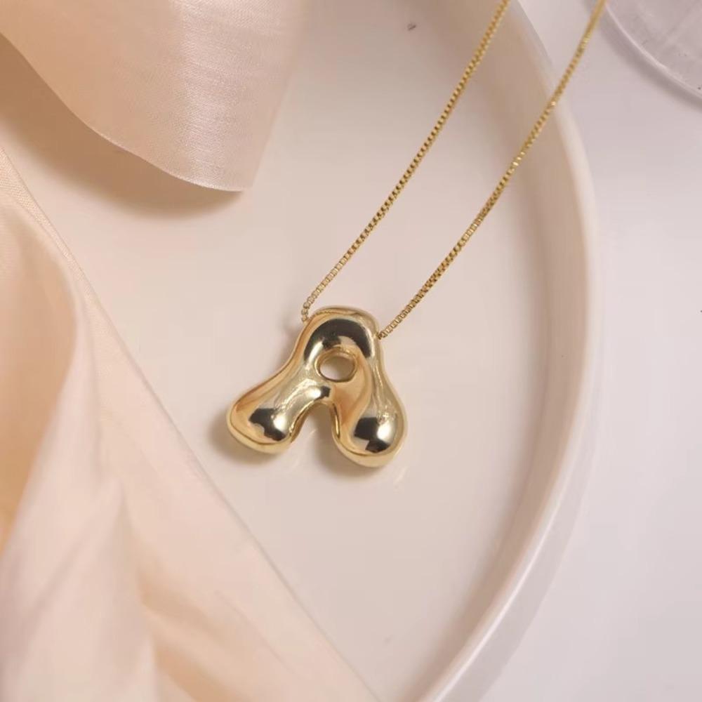 Alphabet Letter Pendant Necklace Gold Color A-Z Letter Clavicle Chain Delicate Women Choker  Women