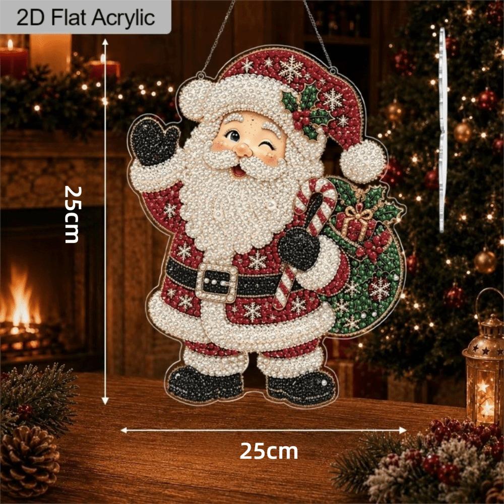 Christmas Pearl Diamond Painting 2D Flat Hanging Decor DIY Hanging Ornament Nativity Scene