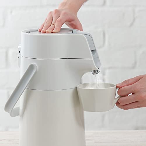 Термос-кувшин Pearl Metal, 2,2 л, Нержавеющая сталь, Изолированный, Настольный, Широкое горло, С наклонным носиком, Молочно-белый, Eco Stage HB-6759