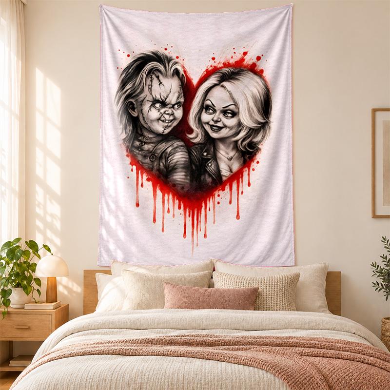 Chucky with Tiffany Tapestry highquality for decorating living room bedroom dorm walls ideal as bedroom wallart orholiday gift