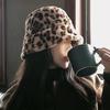 Ретро Леопардовая плюшевая панама осень-зима женская универсальная теплая плюшевая шапка