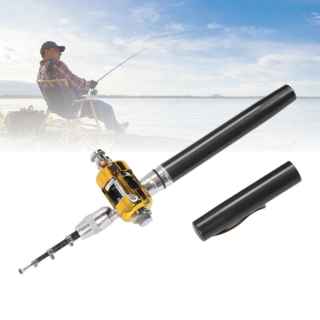 Miniature Pen Fishing Rod Portable Size Fishing Pole with Reel Wheel for Outdoor