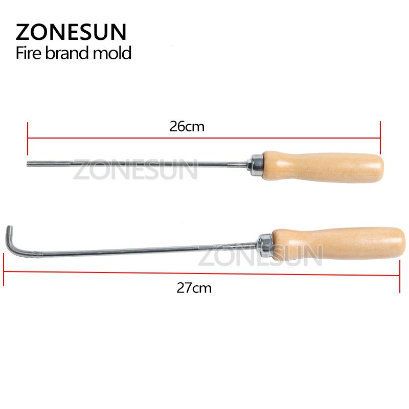 ZONESUN Штамп с логотипом на заказ, клеймо, ручка для выжигания, форма для выжигания на говядине, мясо, барбекю, печенье, торт, хлеб, деревянная, латунная форма