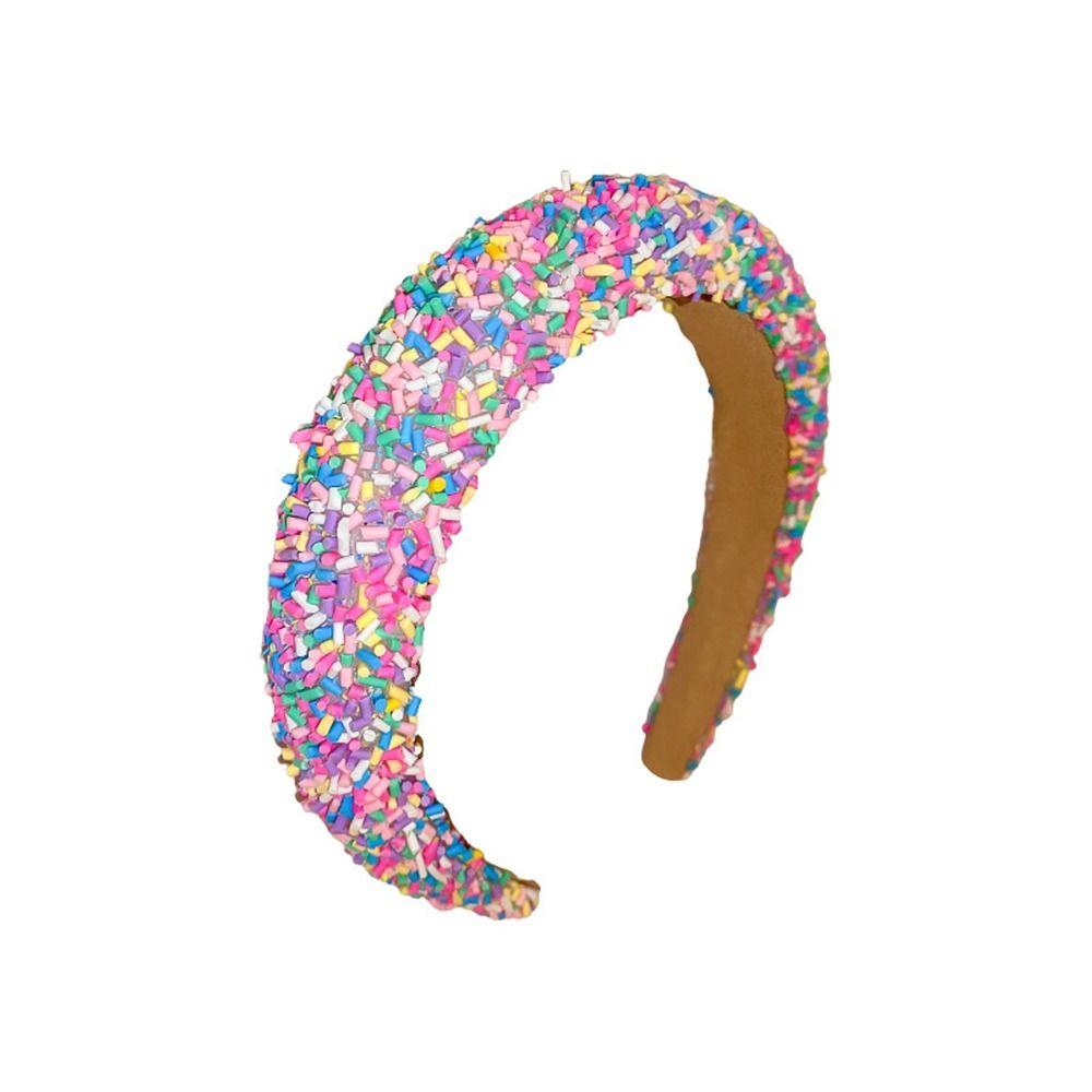 Fashion Star Donut Headband Make Up Face Wash Hair Hoop Candy Color Acrylic Female
