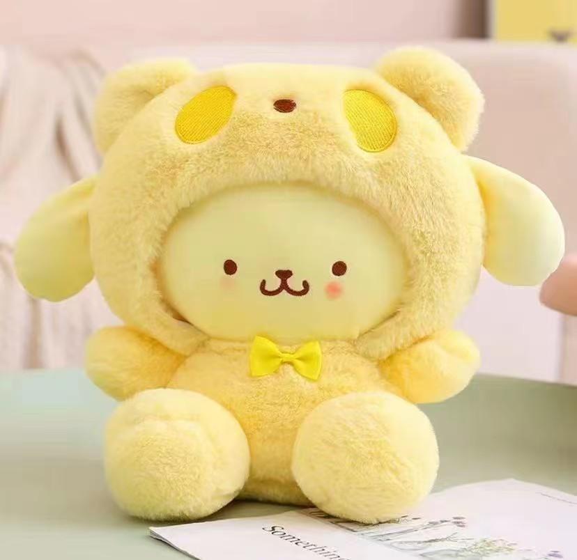 Sanrio Pompompurin Kuropi Plush Toy Stuffed Animal Doll Gift Collection Decoration, Cute Design Soft Comfortable Medium Size