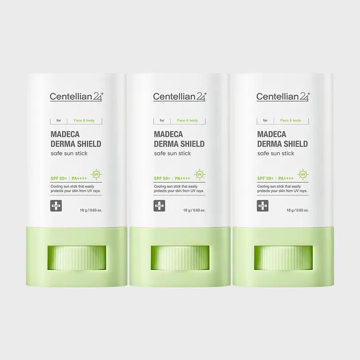 CENTELLIAN24 Madeca Dermashield Safe Sun Stick 18g 3ea (SPF50+ PA++++) 24H Moisturizing Cooling Effect Soothing UV Protection