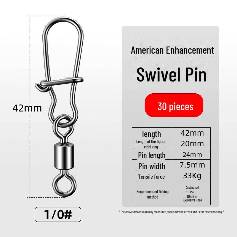 Lure Pin 8-Shaped Ring: American-Style Strong Tensile Fishing Connector.