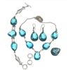 Topaz Blue London Jewelry Set  Gemstone Necklace Gift Sterling