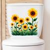 Plants Flowers Sunflowers Butterflies Wall Stickers Toilet Sticker Bathroom Toilet Cover Refrigerator Sticker Wc Decoration