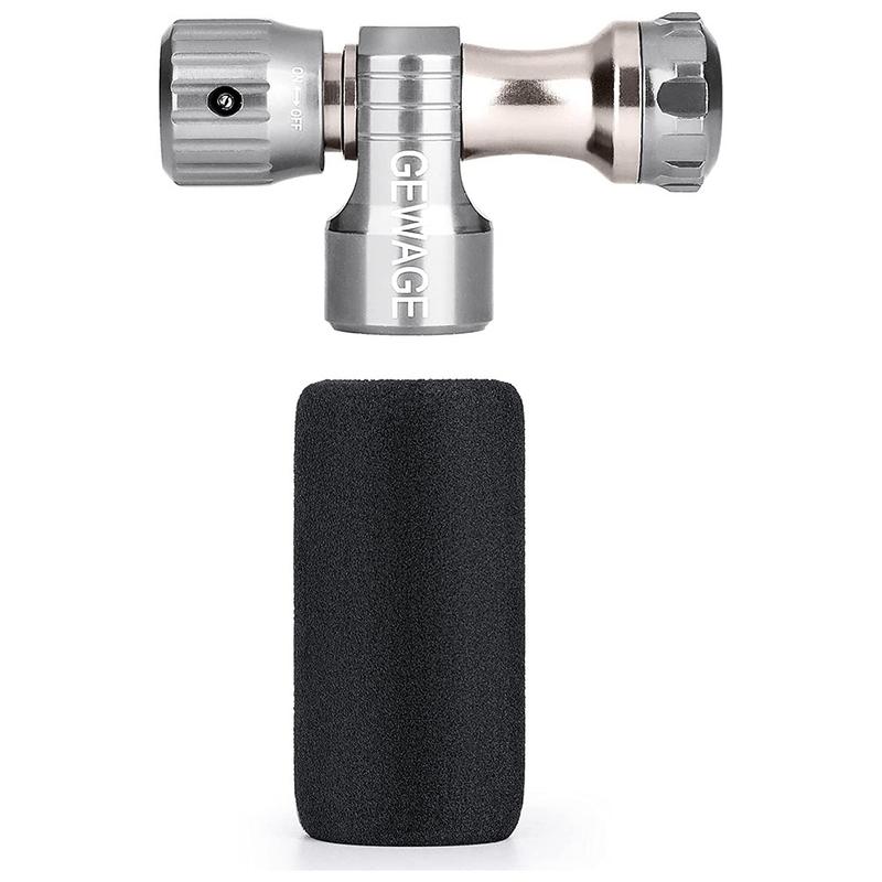 AEB0-For GEWAGE CO2 Bike Tire Inflator Presta & Schrader Valve Compatible For Bike Tire Silver