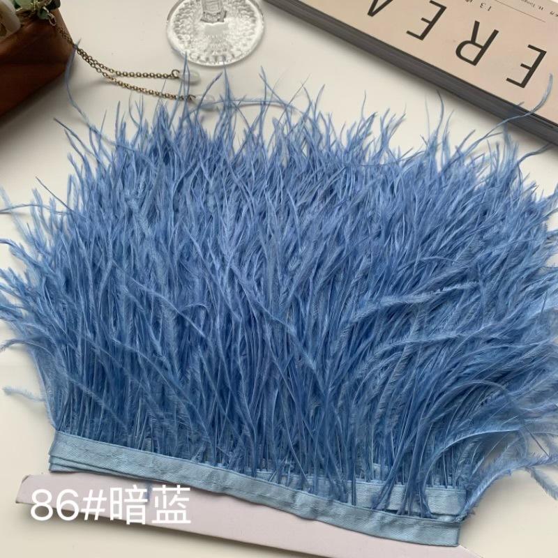 Ткань с отделкой из страусиных перьев 10-15 см Аксессуары для одежды DIY Украшение юбки Декольте платья Манжеты Перья