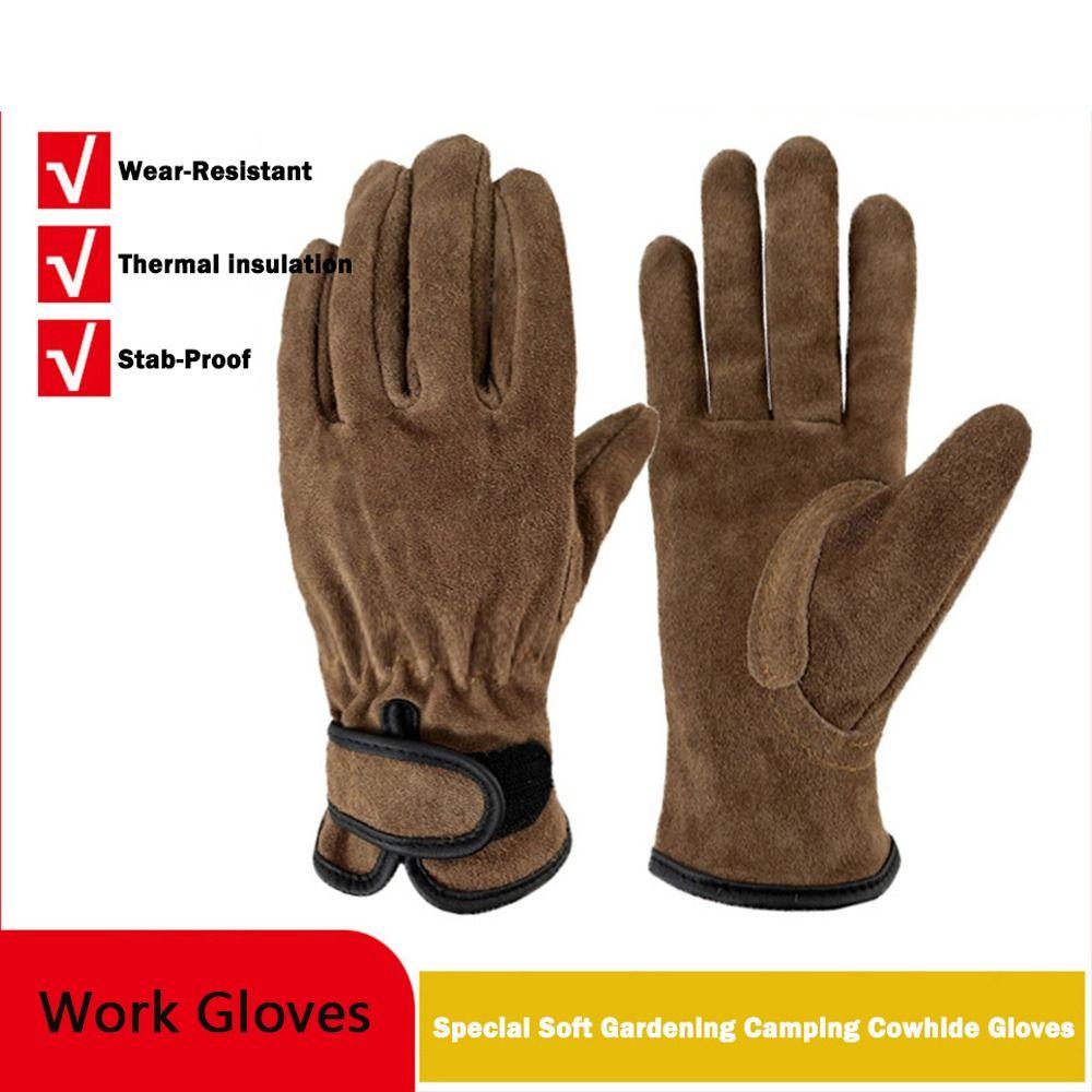 Cowhide Men's Work Gloves Thick Mechanic Glove Durable Heavy Duty Gloves Security Protection