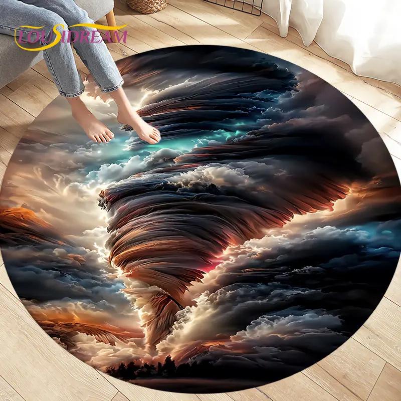 3D Натуральный, Торнадо, Облако Ковер, Круглый Ковер для Гостиной Спальни Декора Дивана, Детская Игровая Нескользящий Коврик