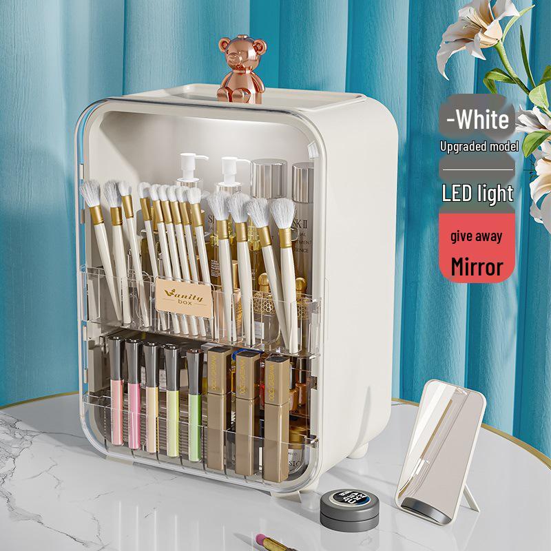 Элегантный акриловый органайзер для косметики - Пыленепроницаемый, большой вместимости для помады и средств по уходу за кожей на туалетном столике.