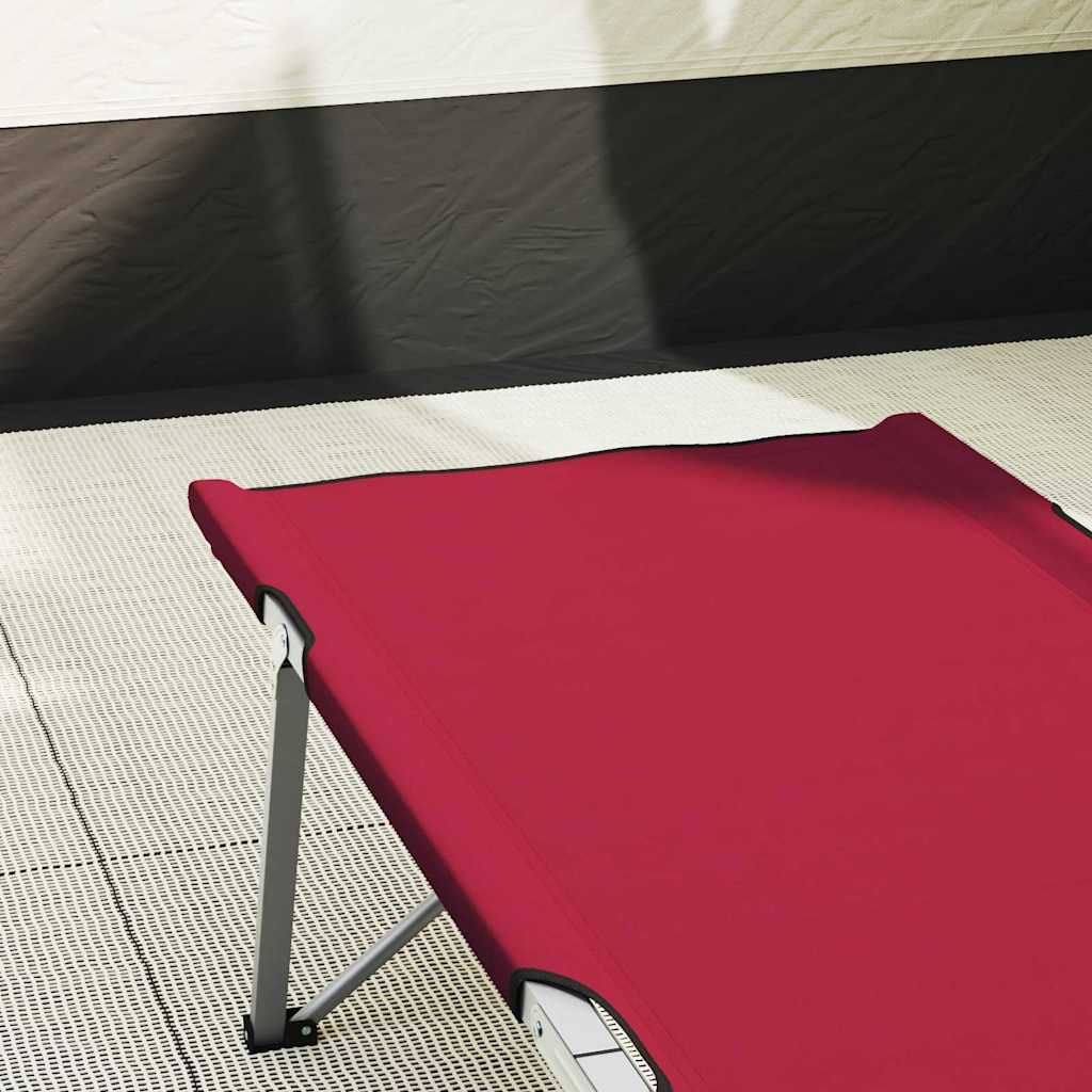 Folding Camping Bed Red 194 x 62.5 x 42.5 cm
