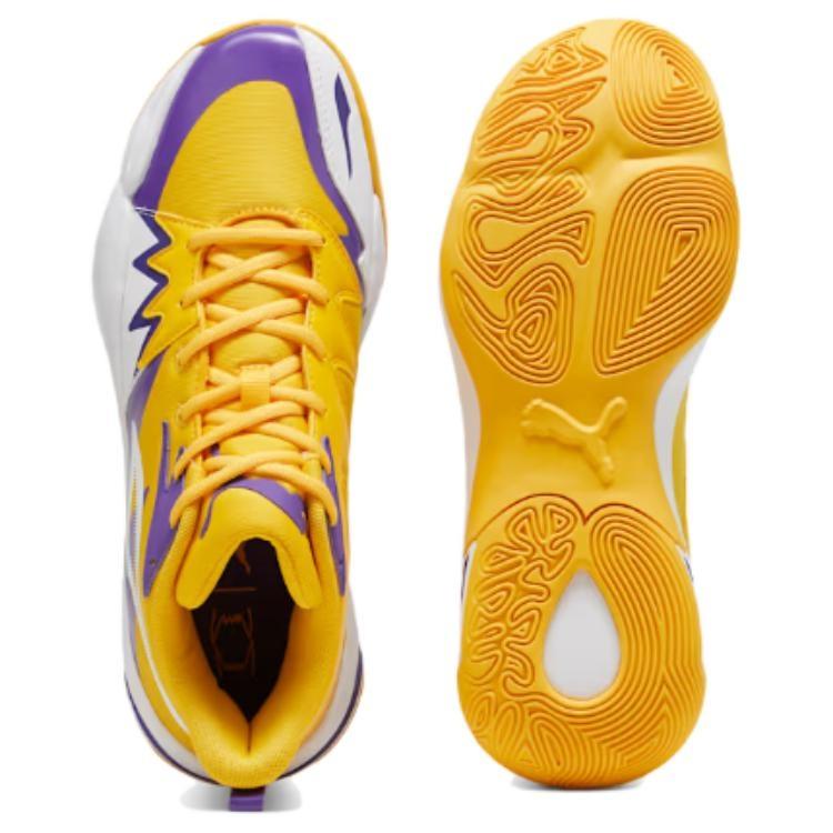 PUMA Genetics Slip Resistant Abrasion Resistant Low top Basketball Shoes Unisex Yellow 379905-05