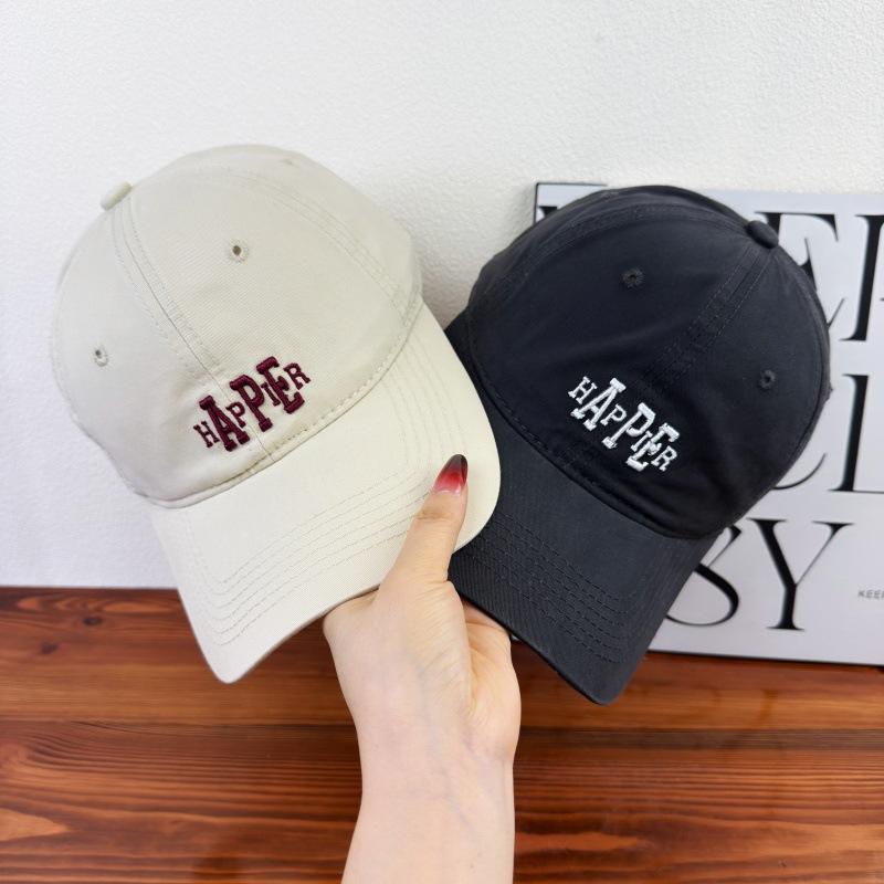 Korean ins style letter embroidered baseball cap new spring and summer soft top cap men's and women's face small visor