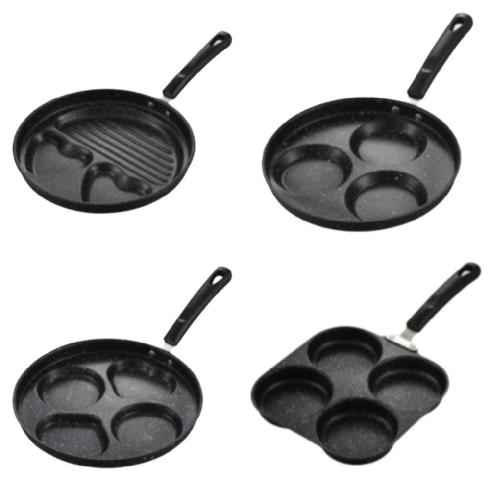 3/4 Hole Frying Pot Pan Non Stick Heart Shaped Pancake Steak Pan Breakfast Maker Cooking Egg Burger Pans Gas Induction Cooker