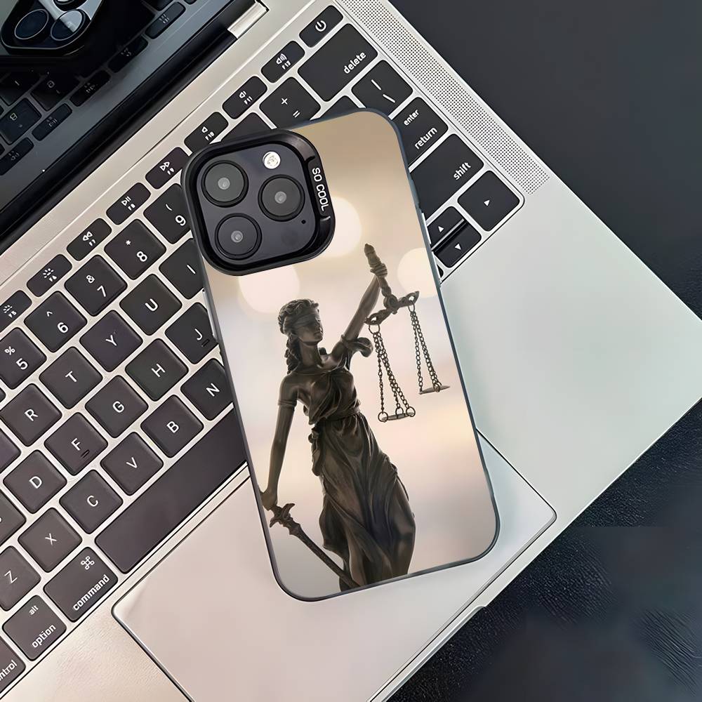 Чехол для телефона "Закон Судья Правосудие Адвокат" для iPhone 17,16,15,14,13,12,11,Pro,XS,Max,Plus,Mini,SE4,E Черный Матовый Ударопрочный Чехол