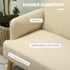 Two Seater Sofa Compact Skin Friendly Cover Up To 240 Kg 130x74x79 Cm Cream White
