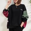 Spring and Autumn Women Vintage Sweatshirt Y2K Casual Round Neck Contrast Color Patchwork Oversize Streetwear Long Sleeve Pullover Tops