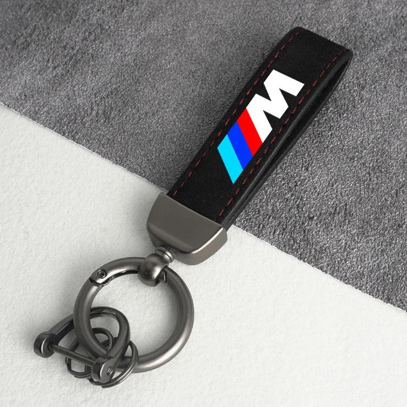 BABC1 For BMW Car Key Chain Rings Metal Leather Keychain Keyring Accessories For BMW M E81 E90 E92 E93 F30 E60 E61 F07 F10 F18 F12 X2
