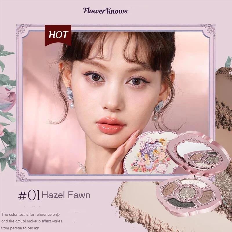 Flower Knows Mermaid Moonlight Палитра теней для век с мерцанием, матовая, хамелеон, водостойкая, 5 цветов