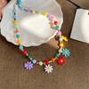 Цветное акриловое ожерелье с цветком из рисовых бусин, женское, модный дизайн, цепочка для ключиц, милое маленькое свежее ожерелье
