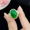 Интернет-магазин Red Live, новое открытое кольцо с натуральным ледяным халцедоном и яшмой, женское высококачественное кольцо с бриллиантами