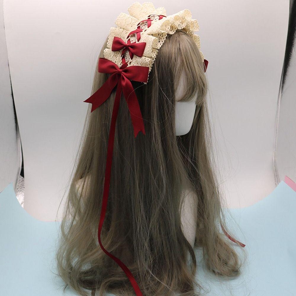 Lace Ribbon Lace Headband Hair Decor Headwear Sweet Bowknot Hair Hoop  Women