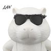 Cool Style Cartoon Figurine 3D Printed Aardvark Figurine, Animal Ornament with Overalls Removable Sunglasses, Desktop Decoration for Adults