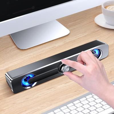 USB-проводной мощный компьютерный динамик, стерео-сабвуфер, бас-динамик, объемный звук, светодиодный индикатор для ПК, ноутбука, телефона, планшета, MP3, Bluetooth-динамик