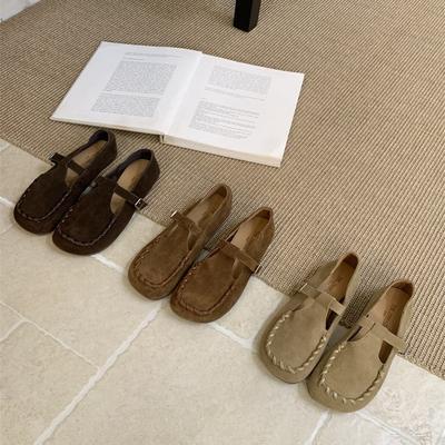 Осень 2025 ретро квадратный носок мелкий вырез плоская подошва стиль старых денег одинарная обувь женский дизайн французский вечерний ветер туфли Мэри Джейн