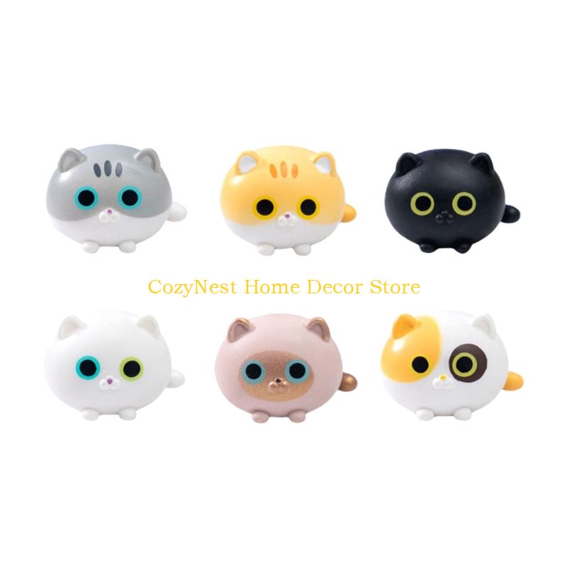 92MF Cats Figurines Mini Cats Decors Toy Playsets Miniature Doll Garden Figurine