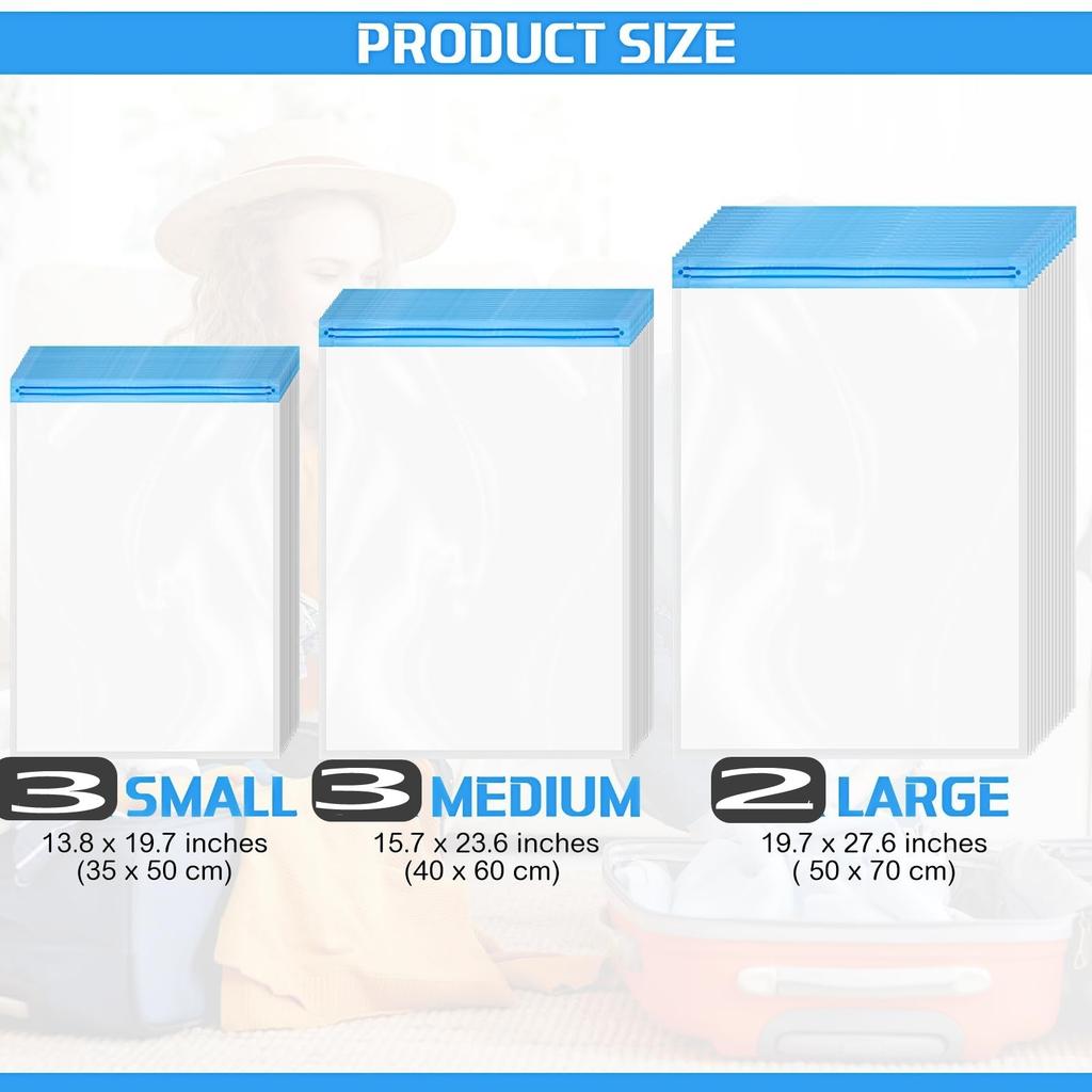 16 Pack Multiple Sizes Vacuum Storage Bags Hand Roll Durable Space Saver Bags For Clothes Clothing Travel Moving Must Have