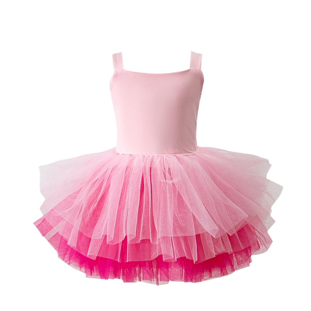 2025 Girls' Ballet Dance Costume: New Sling Leotard Princess Dress with Mesh Skirt