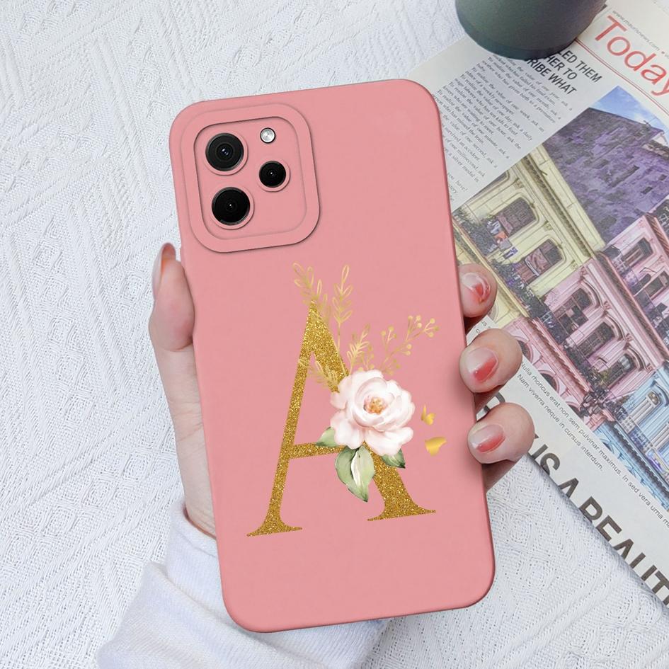 Силиконовый чехол для Honor 9C 9S 9X Pro Magic5 Pro X7A X8A, чехол с модными цветочными буквами, матовый противоударный мягкий жидкий силиконовый квадратный бампер для чести