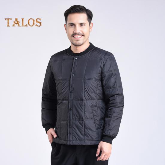 Мужская куртка-пуховик осень-зима с воротником-стойкой, длинным рукавом, утолщенным бархатным хлопковым пальто с карманами, однотонная стеганая верхняя одежда