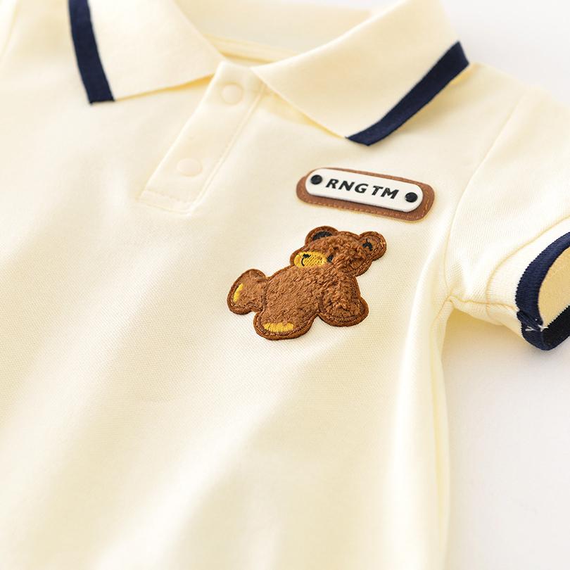 Baby Clothes Summer Jumpsuit Thin Boy Baby Lapel Leisure Fart Clothes Childrens Clothes for a Hundred Days.