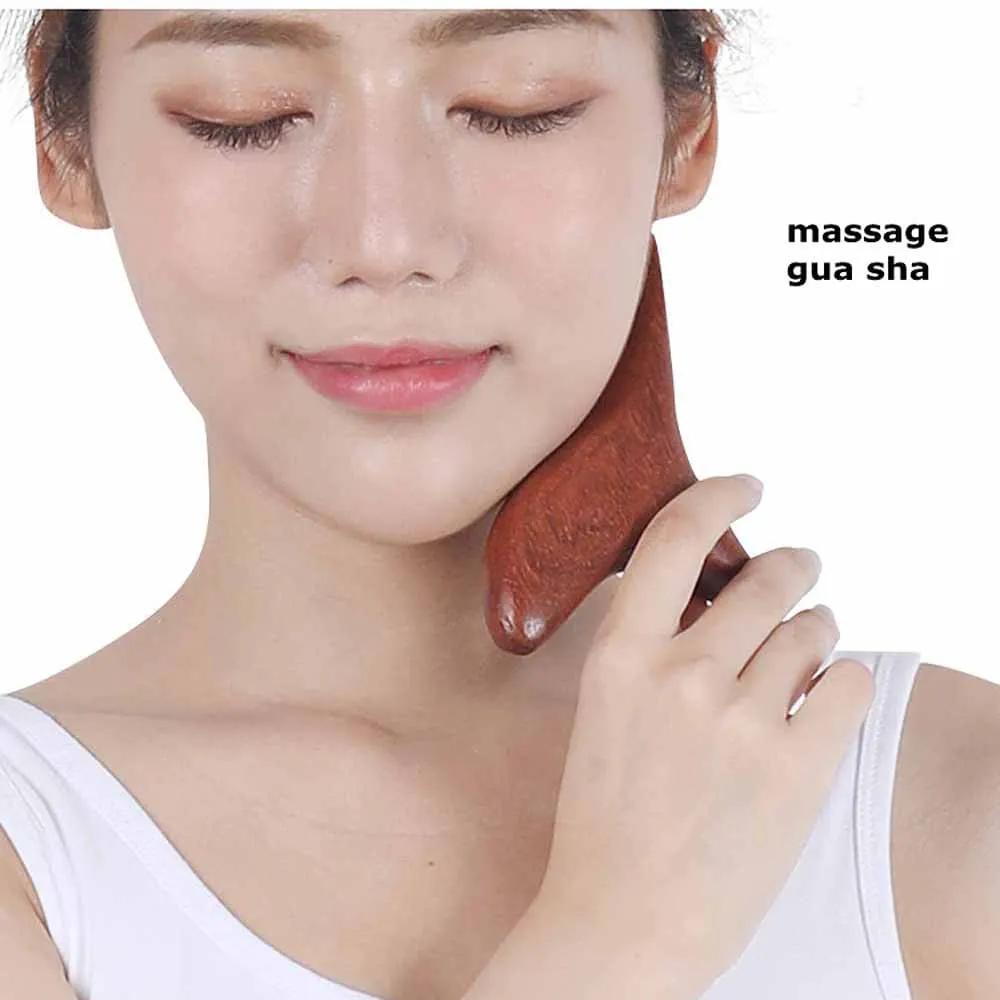 Wood Trigger Point Massage Gua Sha Tool Professional Lymphatic Drainage Tools Wood Therapy Massage Tools for Back Leg Hand Face