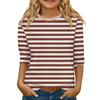 Children's 3/4 Sleeve Tops Knit  Casual  Print T Shirt Round Neck Pullover Blouse