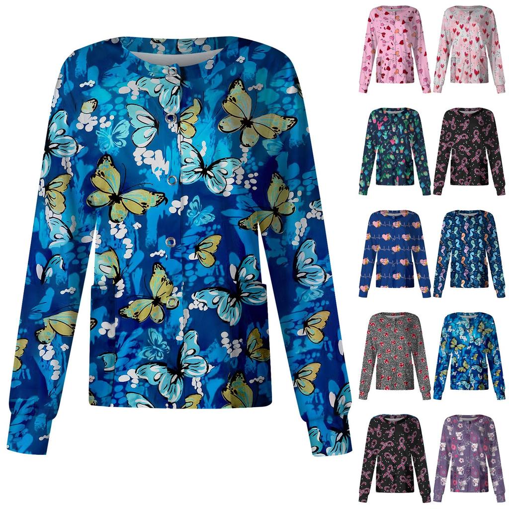 Женский однобортный защитный комбинезон с длинным рукавом и карманом, рабочий воротник-стойка, кардиган, куртка, топ