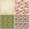 12 Sheets Retro Base Material Academic Background Paper for Journaling - European & American Collage Stickers
